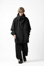画像をギャラリービューアに読み込む, Y's....  HOODY LAYERED SHIRT ZIP BLOUSON / STRETCH TASSAH (BLACK)