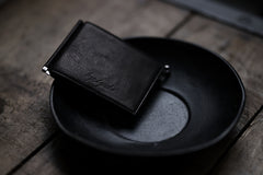 画像をギャラリービューアに読み込む, discord Yohji Yamamoto Money Clip Wallet / Shrink Cow Skin Leather (BLACK)