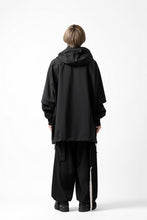 画像をギャラリービューアに読み込む, Y's....  HOODY LAYERED SHIRT ZIP BLOUSON / STRETCH TASSAH (BLACK)
