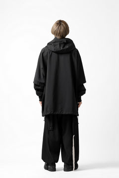 画像をギャラリービューアに読み込む, Y's....  HOODY LAYERED SHIRT ZIP BLOUSON / STRETCH TASSAH (BLACK)