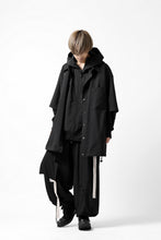 画像をギャラリービューアに読み込む, Y's....  HOODY LAYERED SHIRT ZIP BLOUSON / STRETCH TASSAH (BLACK)