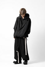 画像をギャラリービューアに読み込む, Y's....  HOODY LAYERED SHIRT ZIP BLOUSON / STRETCH TASSAH (BLACK)