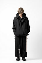 画像をギャラリービューアに読み込む, Y's....  HOODY LAYERED SHIRT ZIP BLOUSON / STRETCH TASSAH (BLACK)