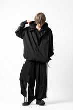 画像をギャラリービューアに読み込む, Y's....  HOODY LAYERED SHIRT ZIP BLOUSON / STRETCH TASSAH (BLACK)