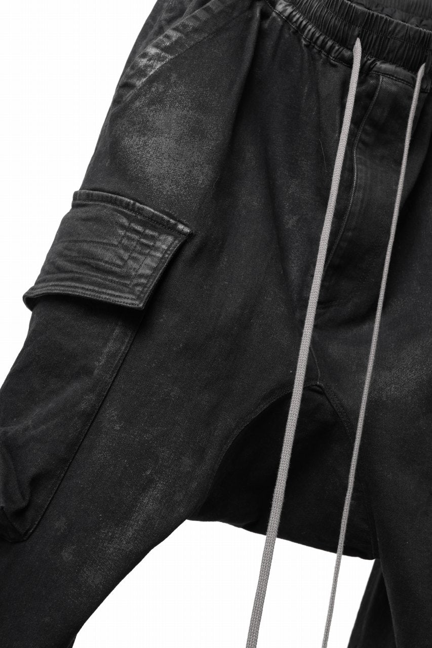 Load image into Gallery viewer, A.F ARTEFACT CARGO SAROUEL SKINNY PANTS / STRETCH COTTON DENIM (BLACK)