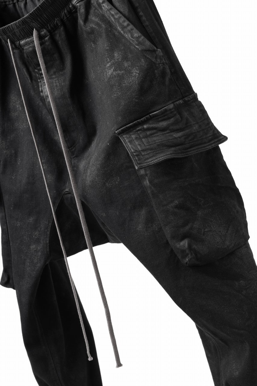 Load image into Gallery viewer, A.F ARTEFACT CARGO SAROUEL SKINNY PANTS / STRETCH COTTON DENIM (BLACK)