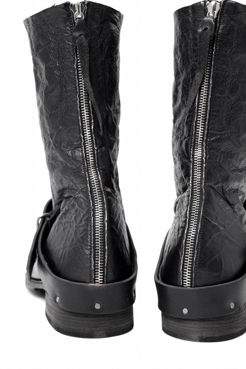 画像をギャラリービューアに読み込む, m.a+ goodyear tall buckle back zipper boots / S1C3Z/VAM (BLACK)
