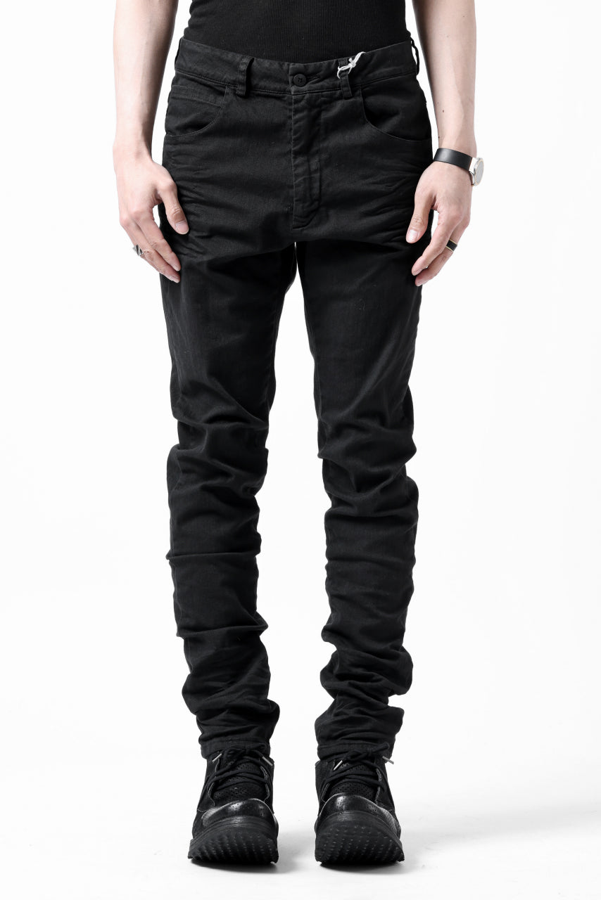 Load image into Gallery viewer, daub ERGONOMIC SKINNY PANTS / DYED LIGHT TWILL (BLACK)