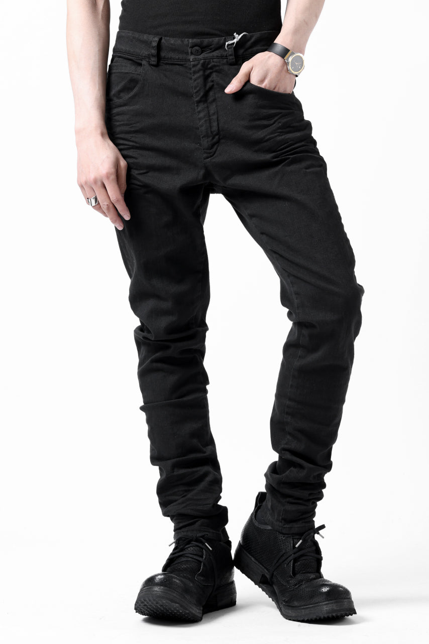 Load image into Gallery viewer, daub ERGONOMIC SKINNY PANTS / DYED LIGHT TWILL (BLACK)