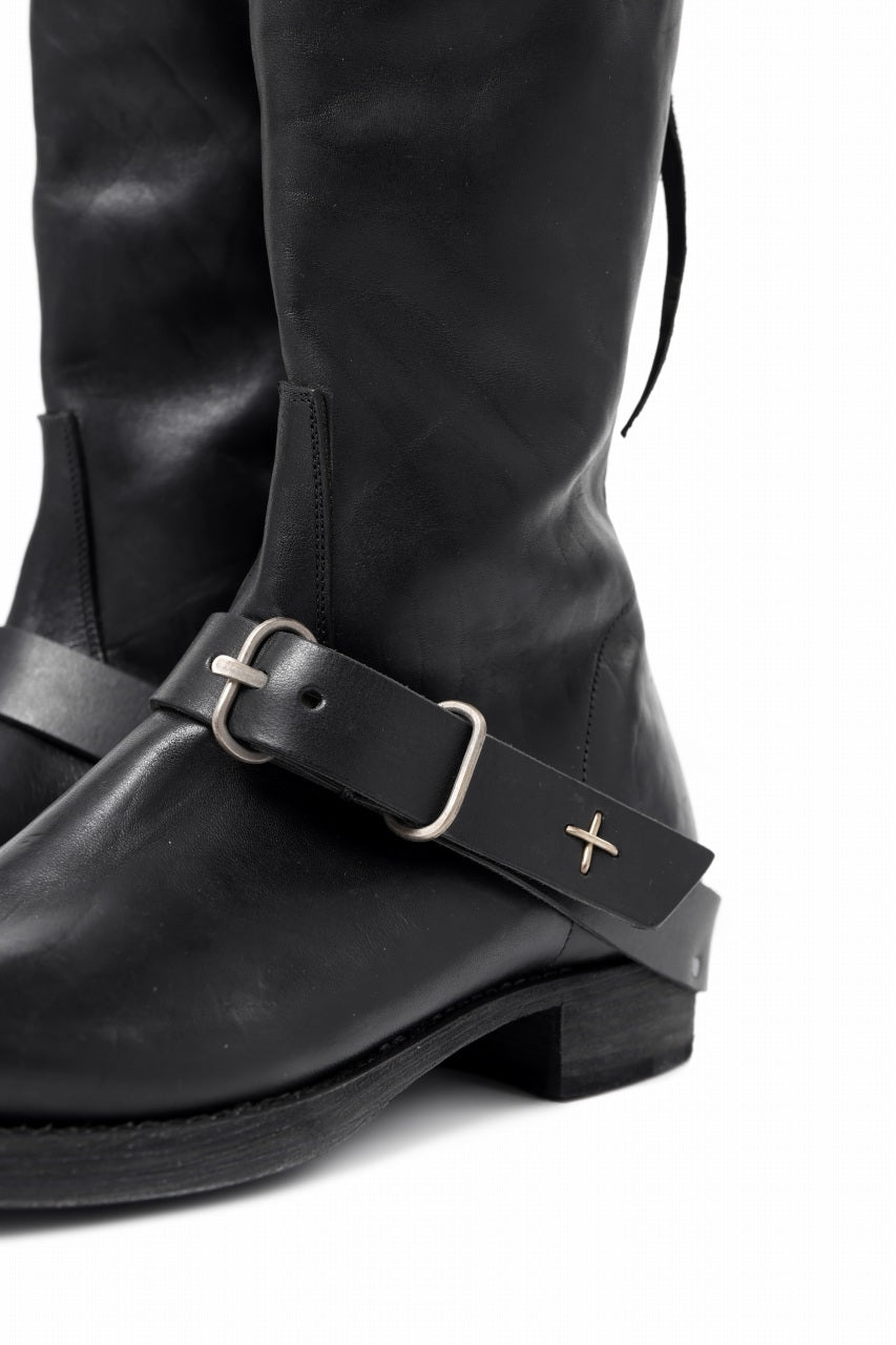 画像をギャラリービューアに読み込む, m.a+ goodyear tall buckle back zipper boots / S1C3Z/CU1,5 (BLACK)