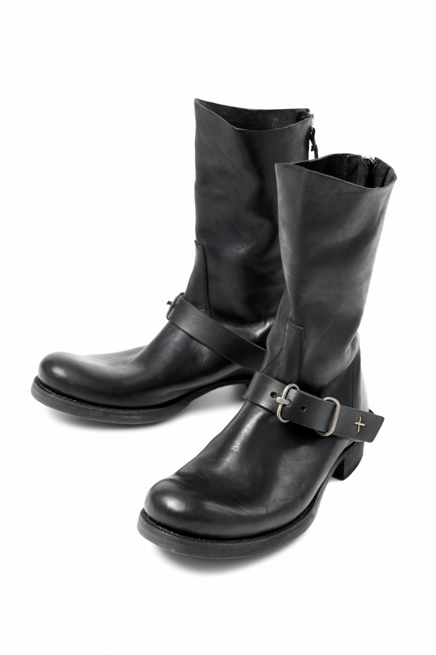画像をギャラリービューアに読み込む, m.a+ goodyear tall buckle back zipper boots / S1C3Z/CU1,5 (BLACK)