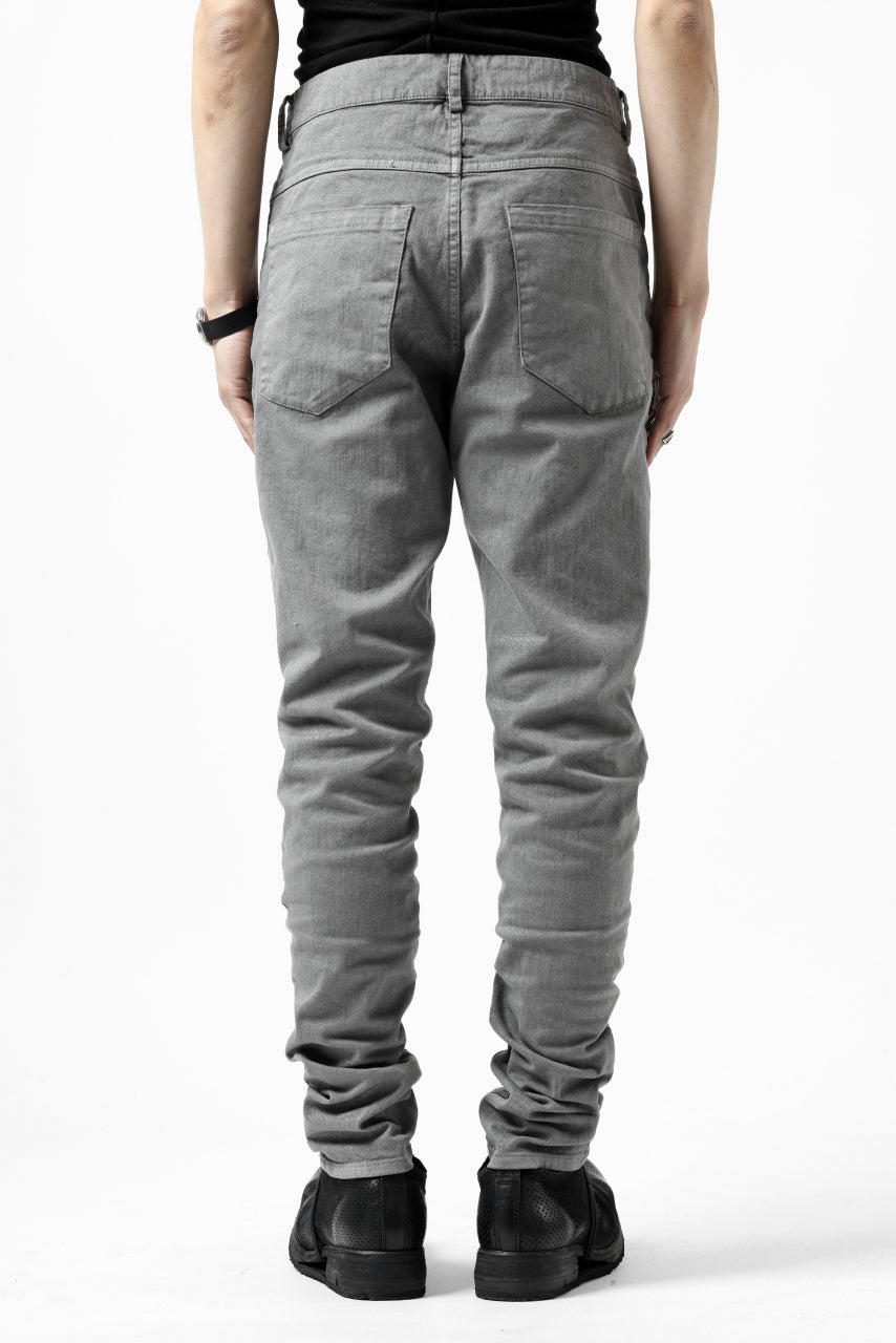 Load image into Gallery viewer, daub ERGONOMIC SKINNY PANTS / COLD DYED LIGHT TWILL (GREY)
