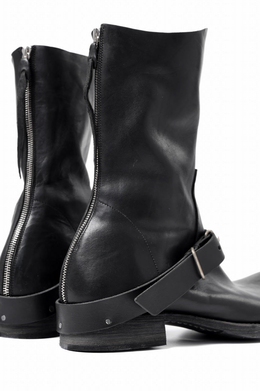 画像をギャラリービューアに読み込む, m.a+ goodyear tall buckle back zipper boots / S1C3Z/CU1,5 (BLACK)