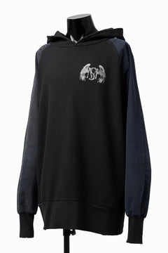 画像をギャラリービューアに読み込む, MASSIMO SABBADIN HOODY wt. HAND DYED VINTAGE DENIM SLEEVE (black)