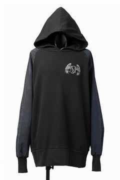 画像をギャラリービューアに読み込む, MASSIMO SABBADIN HOODY wt. HAND DYED VINTAGE DENIM SLEEVE (black)