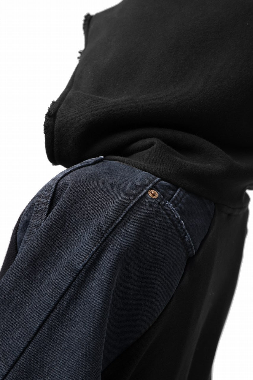 画像をギャラリービューアに読み込む, MASSIMO SABBADIN HOODY wt. HAND DYED VINTAGE DENIM SLEEVE (black)