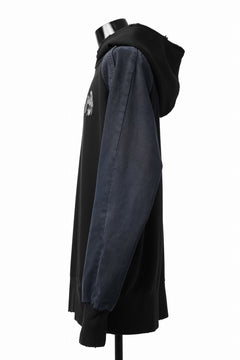 画像をギャラリービューアに読み込む, MASSIMO SABBADIN HOODY wt. HAND DYED VINTAGE DENIM SLEEVE (black)