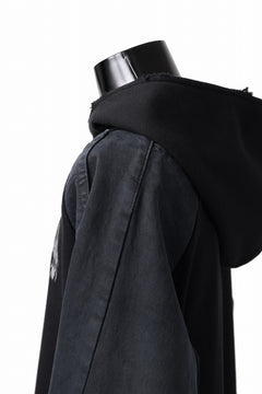 画像をギャラリービューアに読み込む, MASSIMO SABBADIN HOODY wt. HAND DYED VINTAGE DENIM SLEEVE (black)