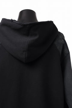 画像をギャラリービューアに読み込む, MASSIMO SABBADIN HOODY wt. HAND DYED VINTAGE DENIM SLEEVE (black)