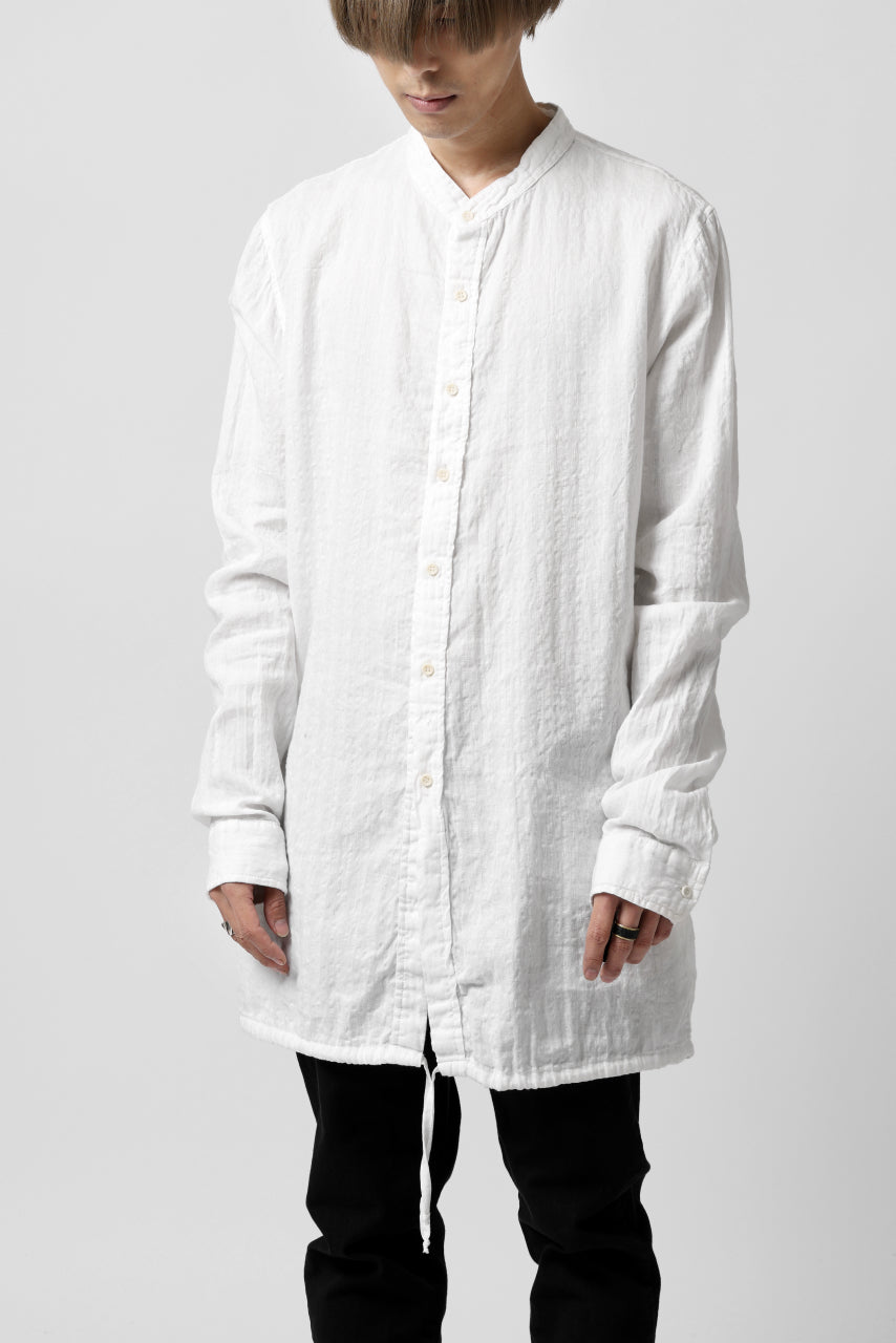 Load image into Gallery viewer, daub STRIPE LONG SHIRT / WASHED SOFT TWILL (WHITE)
