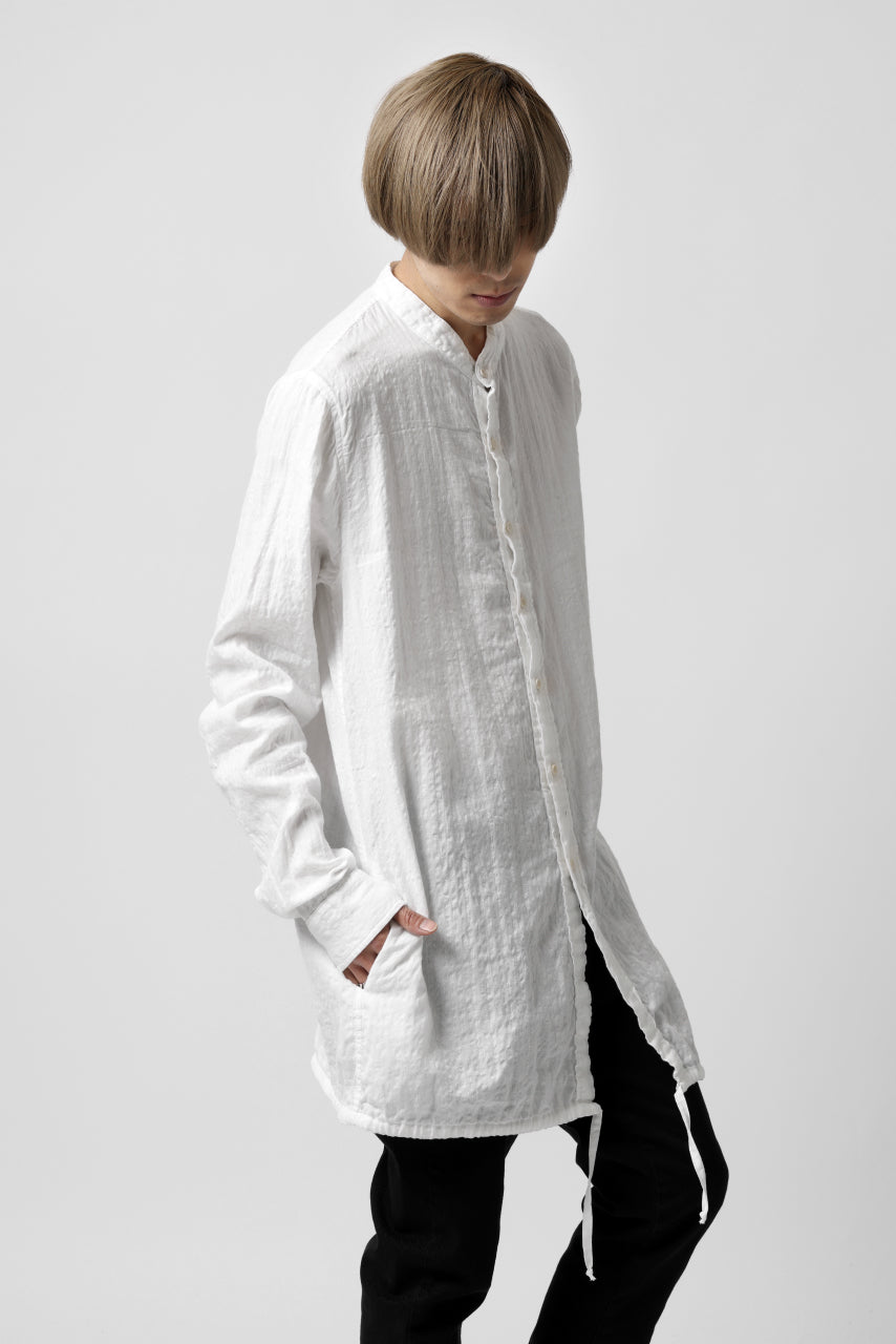 Load image into Gallery viewer, daub STRIPE LONG SHIRT / WASHED SOFT TWILL (WHITE)