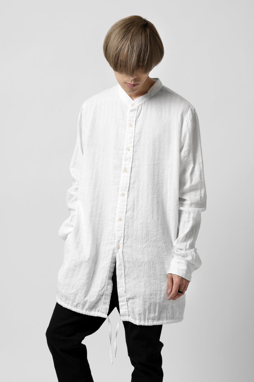 Load image into Gallery viewer, daub STRIPE LONG SHIRT / WASHED SOFT TWILL (WHITE)