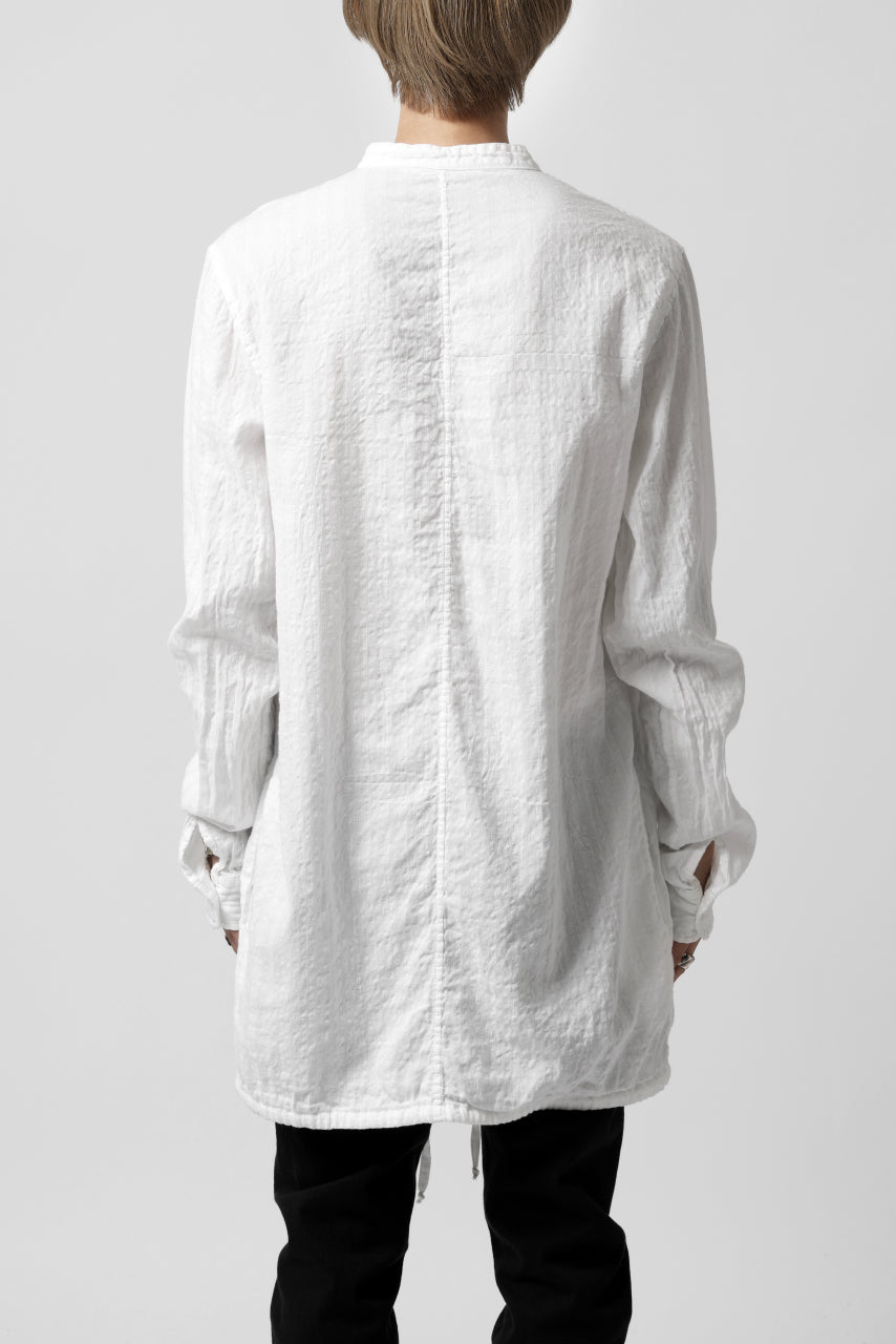 Load image into Gallery viewer, daub STRIPE LONG SHIRT / WASHED SOFT TWILL (WHITE)