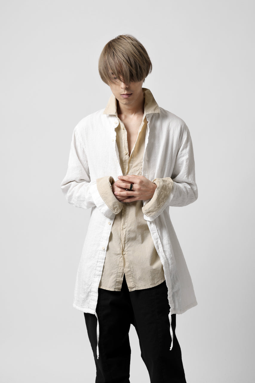 Load image into Gallery viewer, daub PLAIN COLLAR SHIRT / COLD DYED ORGANIC COTTON (SAND)