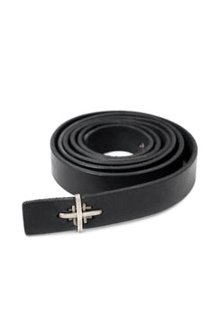画像をギャラリービューアに読み込む, m.a+ double cross buckle skinny belt / EX+1B/GR3,0 (BLACK)