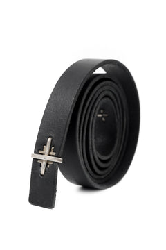 画像をギャラリービューアに読み込む, m.a+ double cross buckle skinny belt / EX+1B/GR3,0 (BLACK)