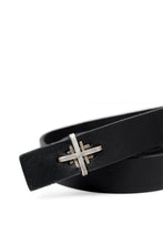 画像をギャラリービューアに読み込む, m.a+ double cross buckle skinny belt / EX+1B/GR3,0 (BLACK)