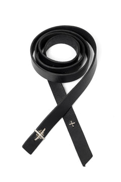 画像をギャラリービューアに読み込む, m.a+ double cross buckle skinny belt / EX+1B/GR3,0 (BLACK)