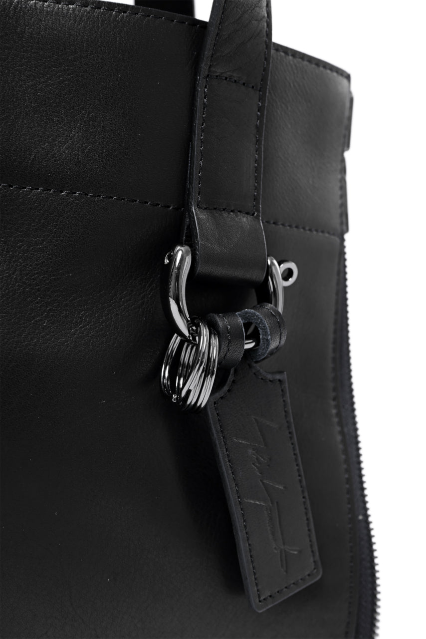 Load image into Gallery viewer, discord Yohji Yamamoto Side Zip Tote Bag S / Soft Shrink Cow Leather (BLACK)