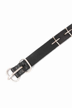 画像をギャラリービューアに読み込む, m.a+ thin silver cross studded wrist band / A-F2BL1/ GR2,0 (BLACK)