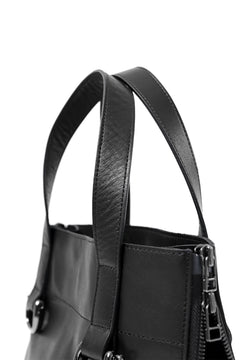 画像をギャラリービューアに読み込む, discord Yohji Yamamoto Side Zip Tote Bag S / Soft Shrink Cow Leather (BLACK)