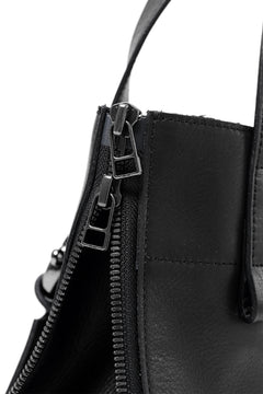 画像をギャラリービューアに読み込む, discord Yohji Yamamoto Side Zip Tote Bag S / Soft Shrink Cow Leather (BLACK)