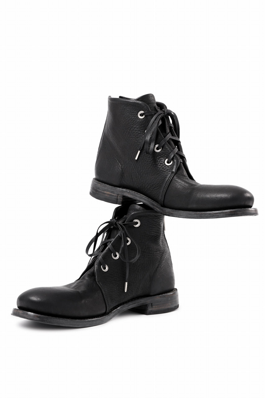 画像をギャラリービューアに読み込む, Portaille 4 HOLE LACE UP BOOTS / BURNED HORSE (BLACK) *