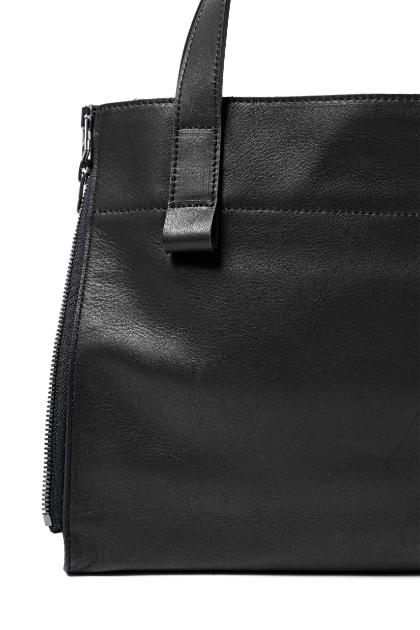 Load image into Gallery viewer, discord Yohji Yamamoto Side Zip Tote Bag S / Soft Shrink Cow Leather (BLACK)