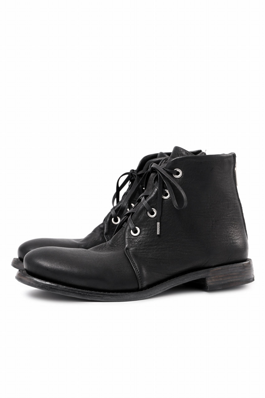 画像をギャラリービューアに読み込む, Portaille 4 HOLE LACE UP BOOTS / BURNED HORSE (BLACK)