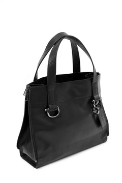 画像をギャラリービューアに読み込む, discord Yohji Yamamoto Side Zip Tote Bag S / Soft Shrink Cow Leather (BLACK)