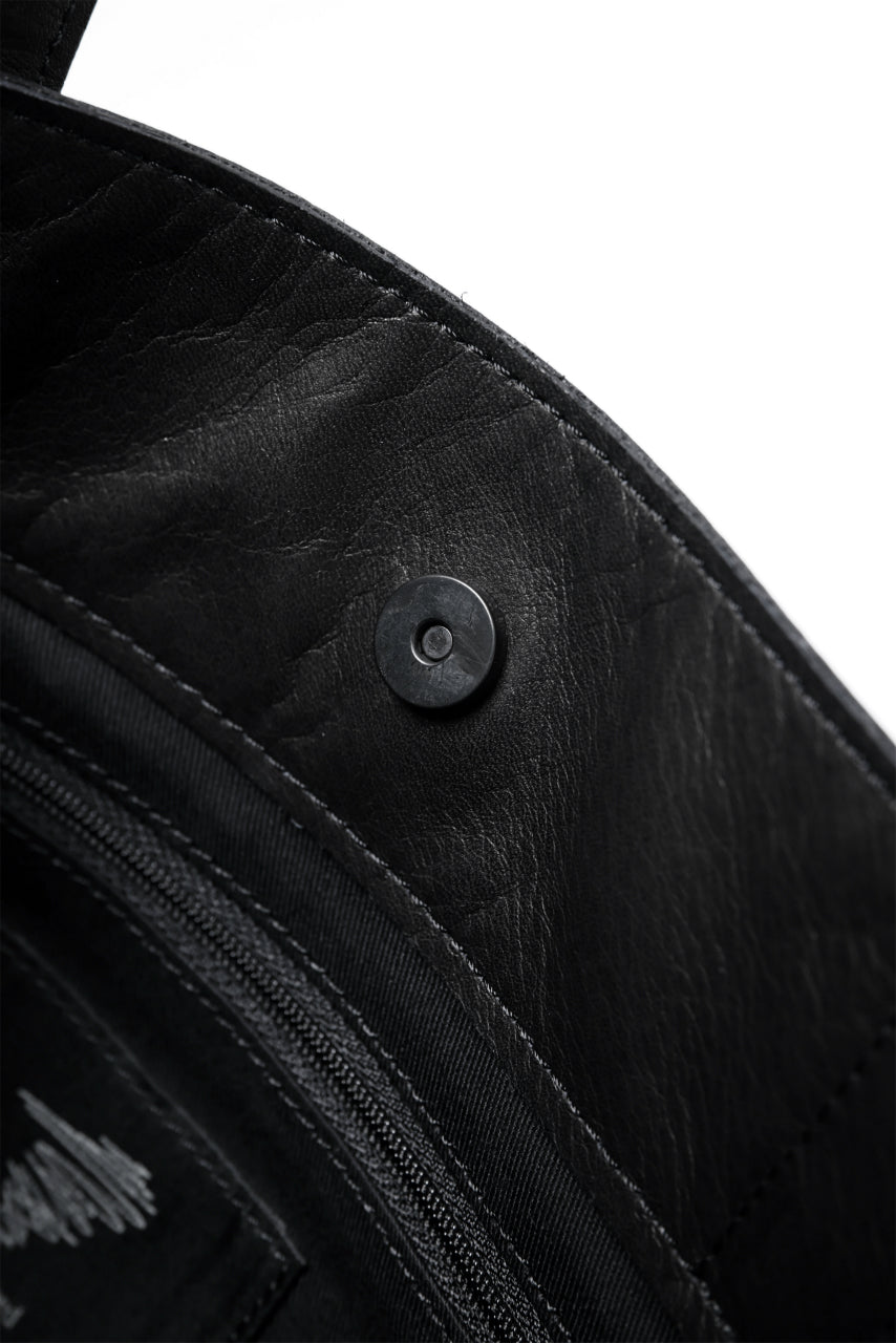 Load image into Gallery viewer, discord Yohji Yamamoto Side Zip Tote Bag S / Soft Shrink Cow Leather (BLACK)
