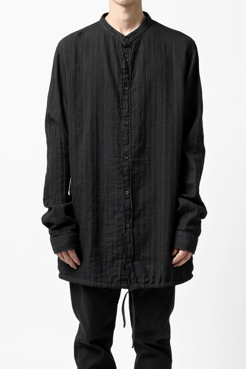 Load image into Gallery viewer, daub STRIPE LONG SHIRT / DYED SOFT TWILL (BLACK)