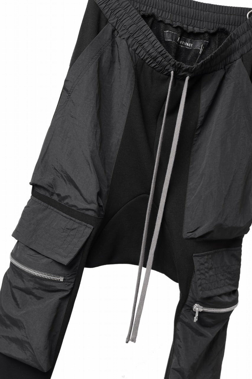 画像をギャラリービューアに読み込む, A.F ARTEFACT COMBINATION ZIPPER SARROUEL SKINNY PANTS / BOMBER HEAT® + NYLON (BLACK)