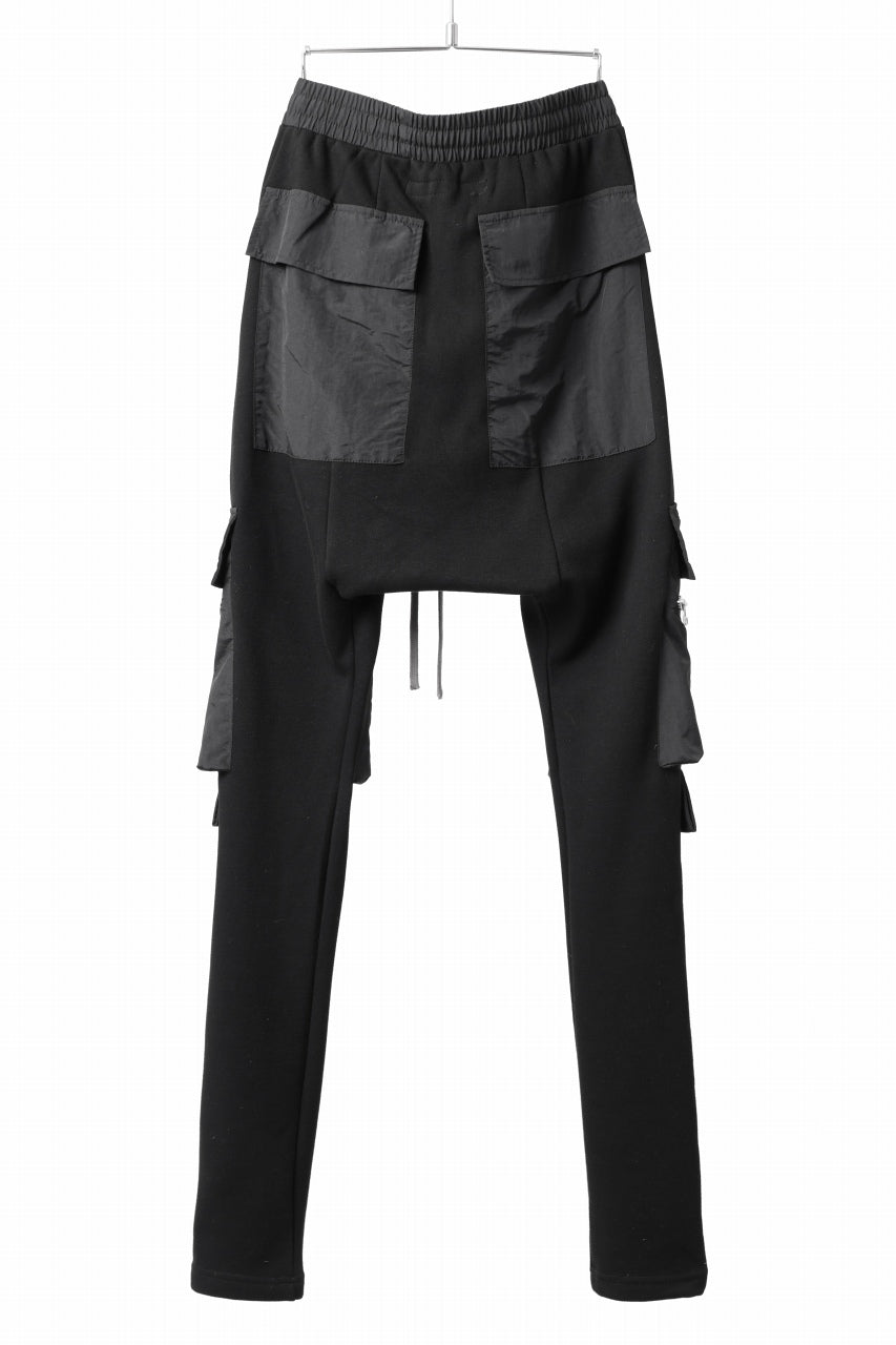 画像をギャラリービューアに読み込む, A.F ARTEFACT COMBINATION ZIPPER SARROUEL SKINNY PANTS / BOMBER HEAT® + NYLON (BLACK)