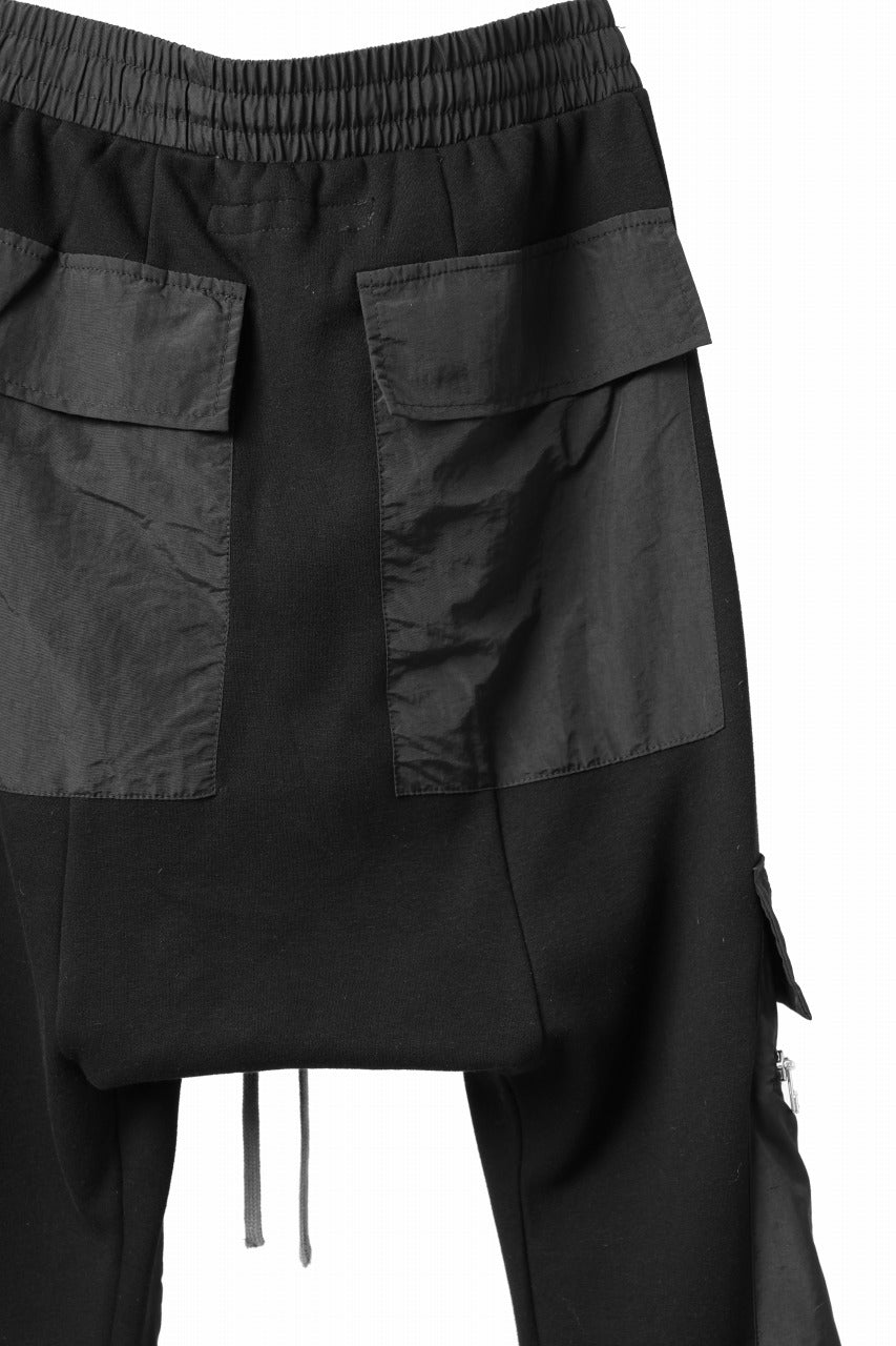画像をギャラリービューアに読み込む, A.F ARTEFACT COMBINATION ZIPPER SARROUEL SKINNY PANTS / BOMBER HEAT® + NYLON (BLACK)
