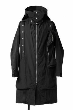 画像をギャラリービューアに読み込む, A.F ARTEFACT HOODIE LONG ZIP COAT with DETACHABLE POCKET POUCH (BLACK)