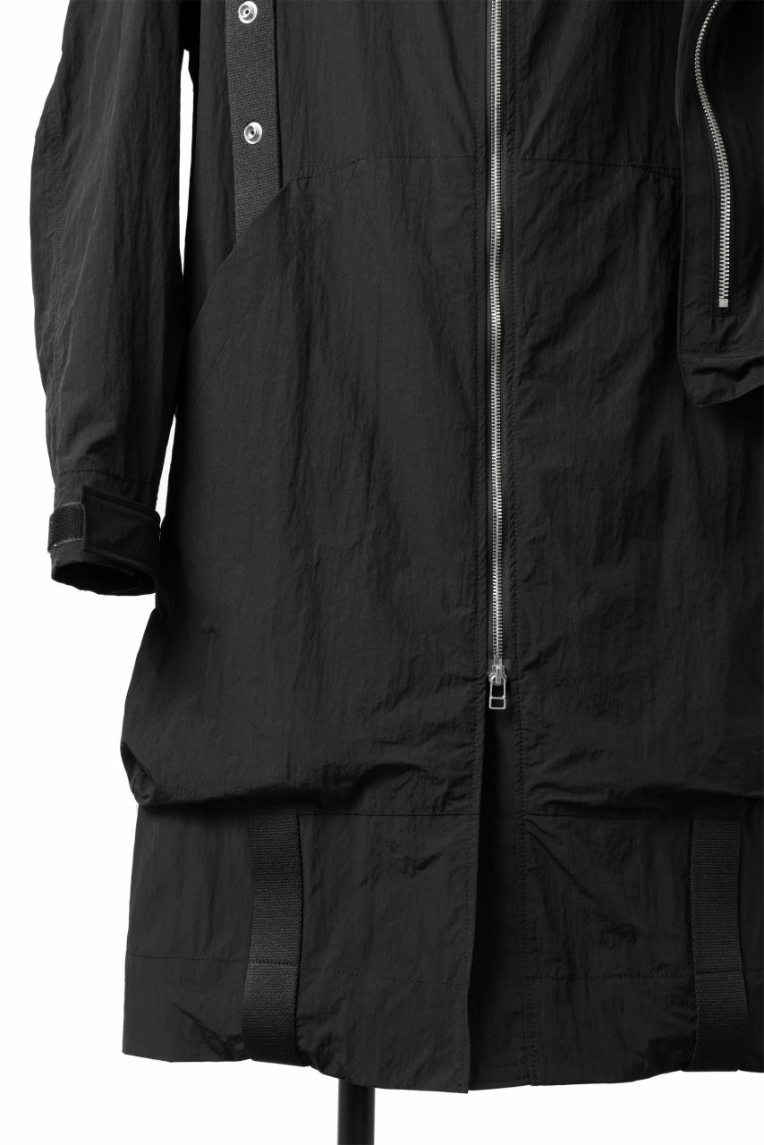 画像をギャラリービューアに読み込む, A.F ARTEFACT HOODIE LONG ZIP COAT with DETACHABLE POCKET POUCH (BLACK)