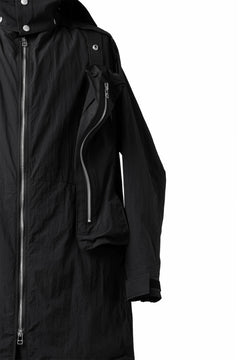 画像をギャラリービューアに読み込む, A.F ARTEFACT HOODIE LONG ZIP COAT with DETACHABLE POCKET POUCH (BLACK)