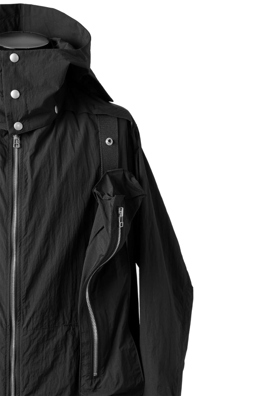 画像をギャラリービューアに読み込む, A.F ARTEFACT HOODIE LONG ZIP COAT with DETACHABLE POCKET POUCH (BLACK)