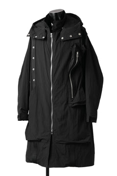 画像をギャラリービューアに読み込む, A.F ARTEFACT HOODIE LONG ZIP COAT with DETACHABLE POCKET POUCH (BLACK)